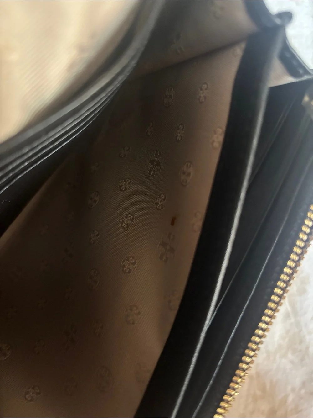 Tory Burch Black Leather Crossbody with Gold